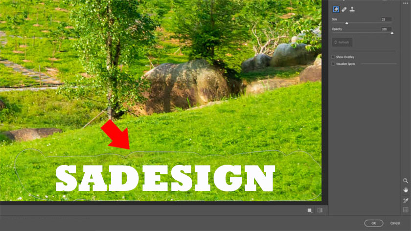 hold down the mouse button to create a selection around the logo