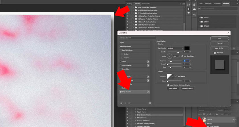 select Drop Shadow and adjust the color