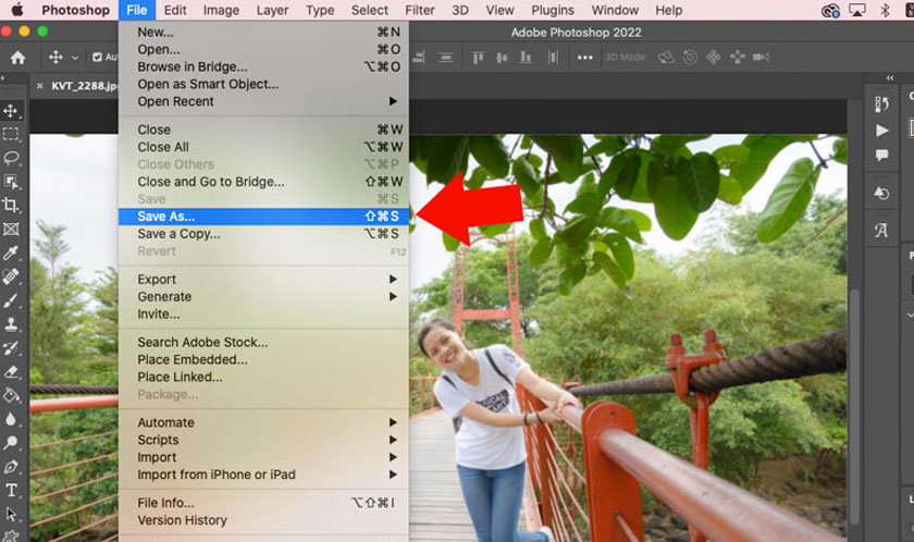 select Photoshop PDF format