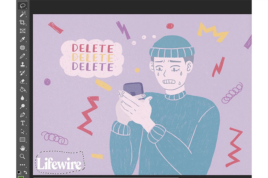 Select the text area to be deleted