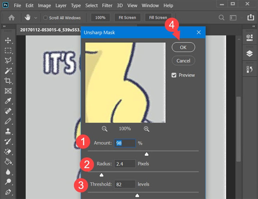 select OK to save