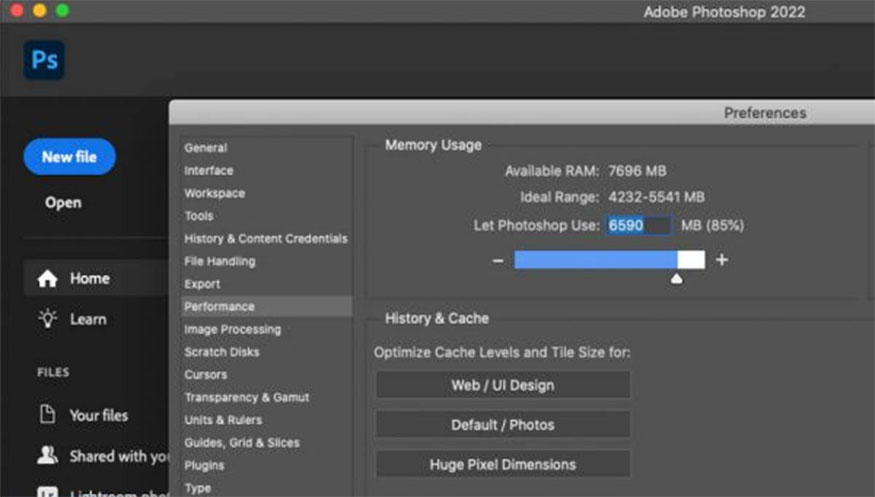 Photoshop runs too slowly