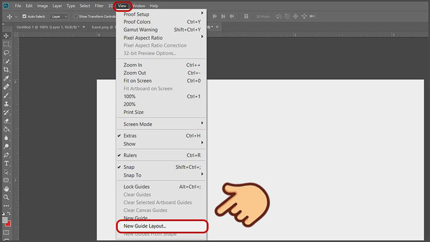 select View and then select New Guides Layout.