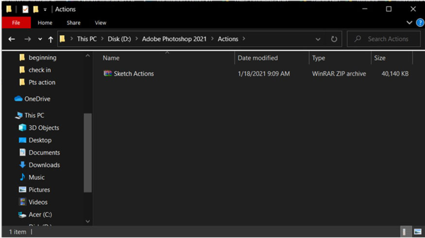 download the Action file you want to use from the internet