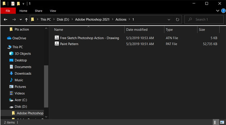 Unzip the newly downloaded Action file