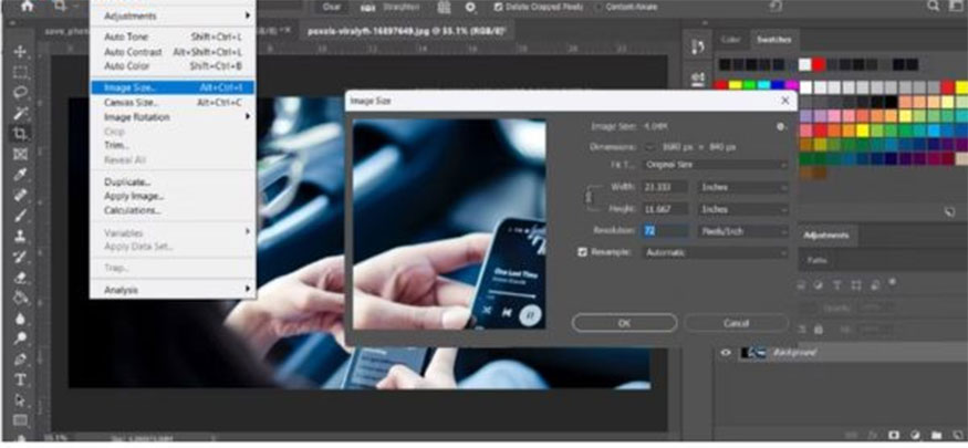 Change image resolution