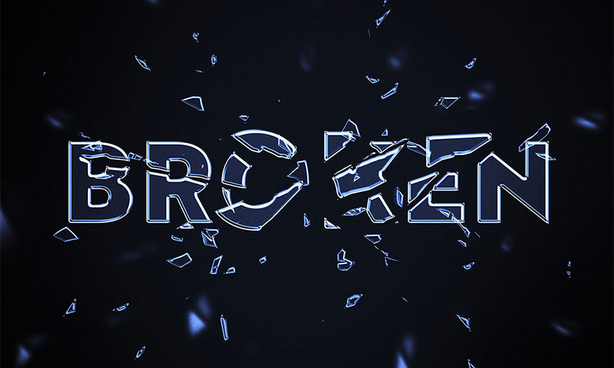 broken glass text effect in Photoshop