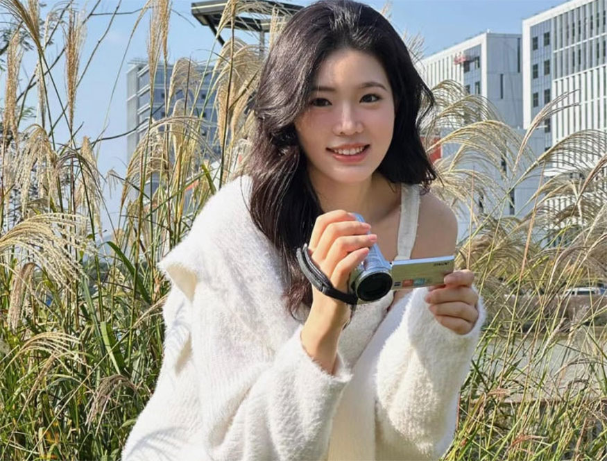 Posing with the camera 