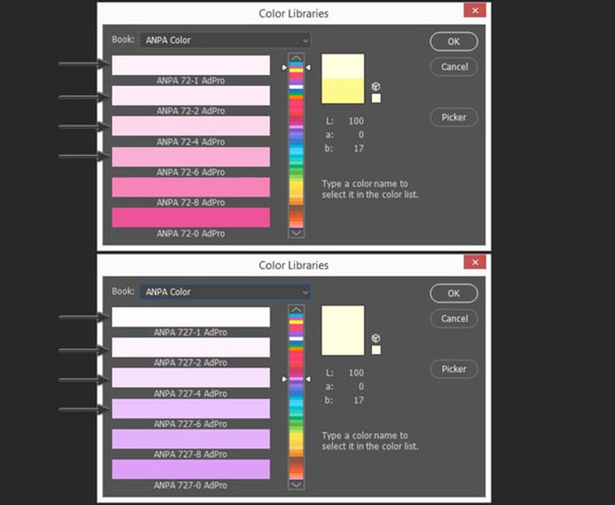 the first four pure pastel colors of this library have quite low saturation and high brightness