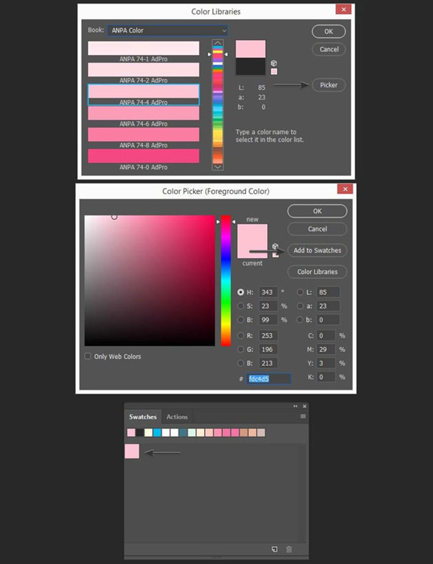 select Add to Swatches