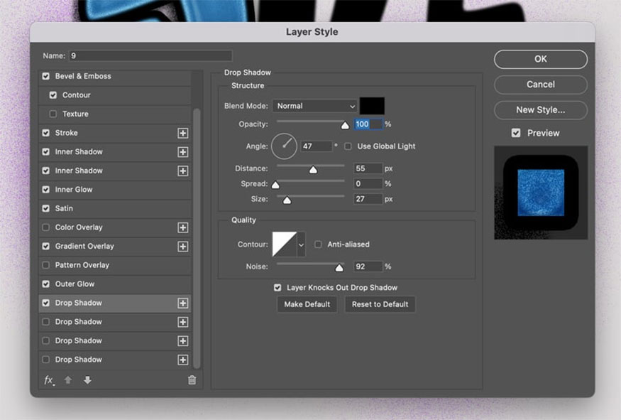 Add Drop Shadow layer by using the following settings