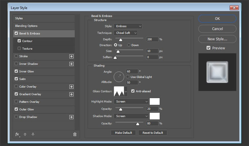 Add Bevel and Emboss