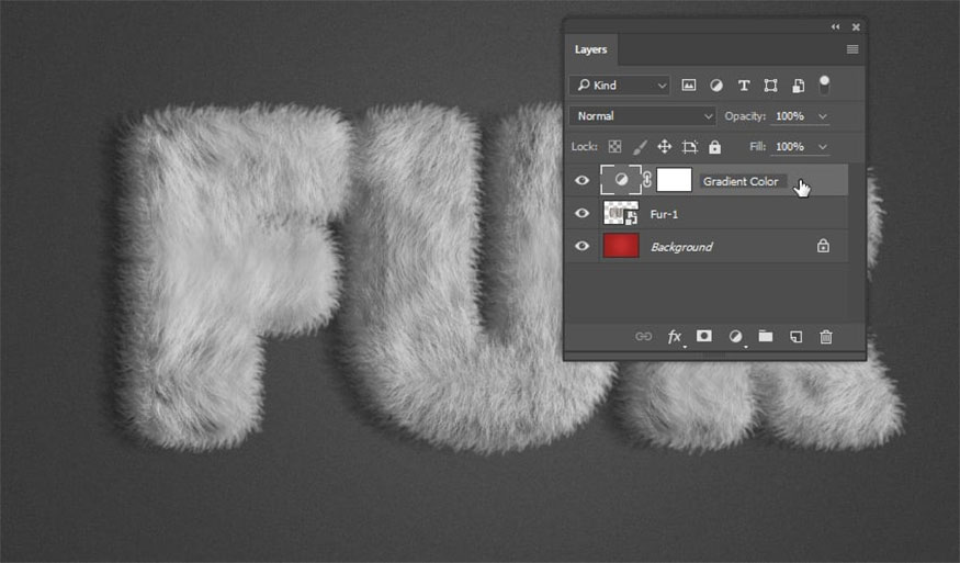 Rename the Gradient map 1 layer to Gradient Color.