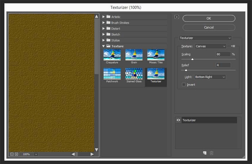 use Canvas Text set to 80% Scaling, Relief to 4.