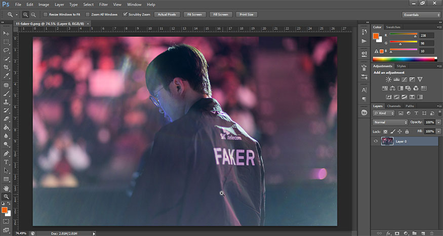 open the image you want to add the Grain effect in Photoshop. 